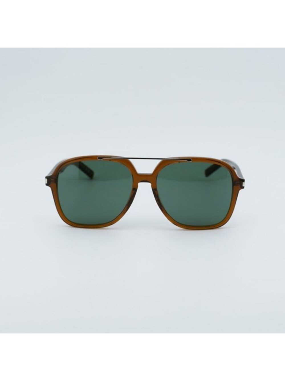 Saint Laurent SL545 004 Sunglasses Brown Aviator Frame, Green Lenses - Picture 7 of 11
